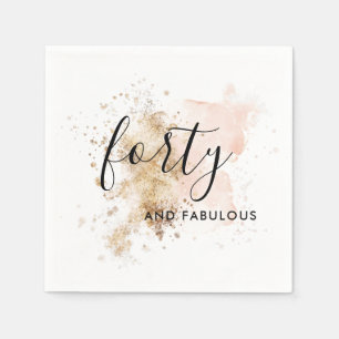 Chic Woman Forty 40th Birthday Party Napkin