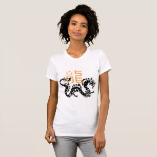 Chic Women's Oriental Dragon Tee - Artistic Asian