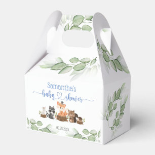 Chic Woodland Animal Baby Boy Shower Favour Box