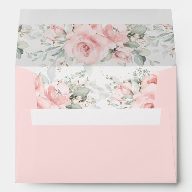 Chic Woodland Animals Blush Floral Greenery A7   E Envelope (Back (Bottom))