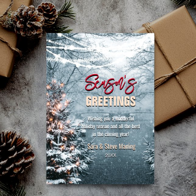 Chic woodland white Christmas tree Holiday Card (Creator Uploaded)