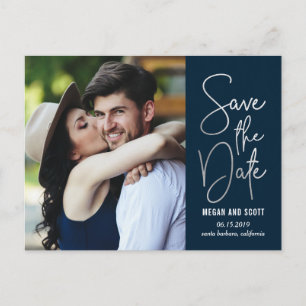 Chic Writing EDITABLE COLOR Save The Date Postcard