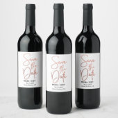 Chic Writing Save The Date Bottle Label (Bottles)