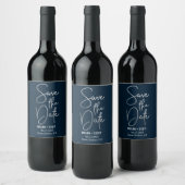 Chic Writing Save The Date Bottle Label (Bottles)
