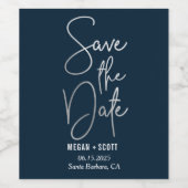 Chic Writing Save The Date Bottle Label (Single Label)