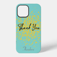 Chic Yellow Explosion Watercolor Dots on Abstract