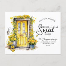 Chic Yellow Floral Door Home Sweet Home Moving