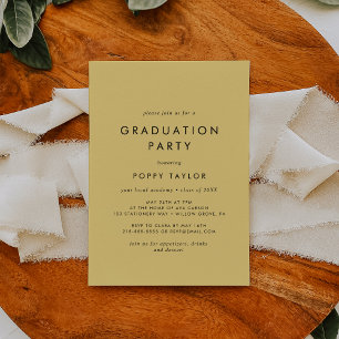 Chic Yellow Graduation Party Invitation