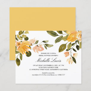 Chic Yellow green floral Wedding Bridal SHOWER