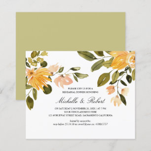 Chic Yellow green floral Wedding rehearsal dinner