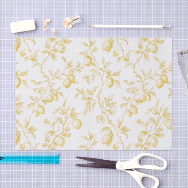 Chic Yellow Lemons Bridal Shower Tissue Paper (Craft)