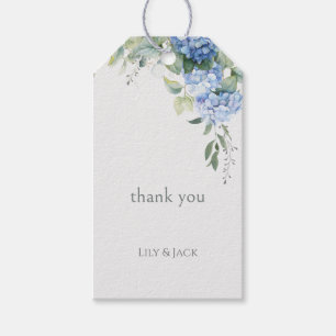Chic Youthful Floral Blue Hydrangea Event Wedding Gift Tags