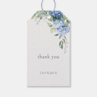 Chic Youthful Floral Blue Hydrangea Event Wedding Gift Tags
