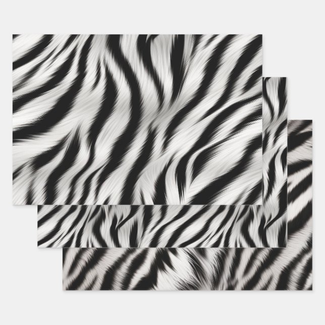 Chic Zebra Animal Print Wedding Wrapping Paper Sheet (Set)