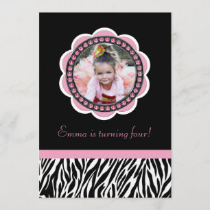 Chic Zebra Birthday Invitation