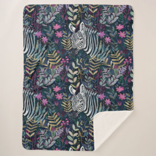Chic zebra pattern sherpa blanket