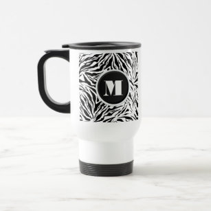 Chic Zebra Print Monogram Travel Mug