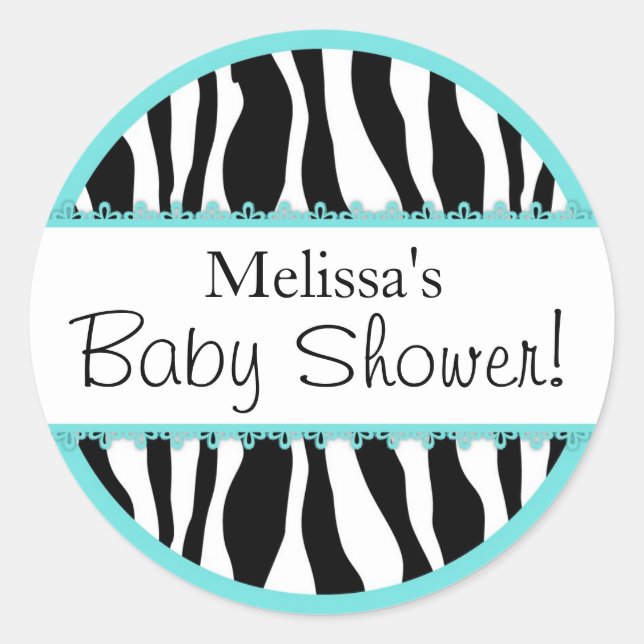 Chic Zebra Print Sticker R-TQBK (Front)