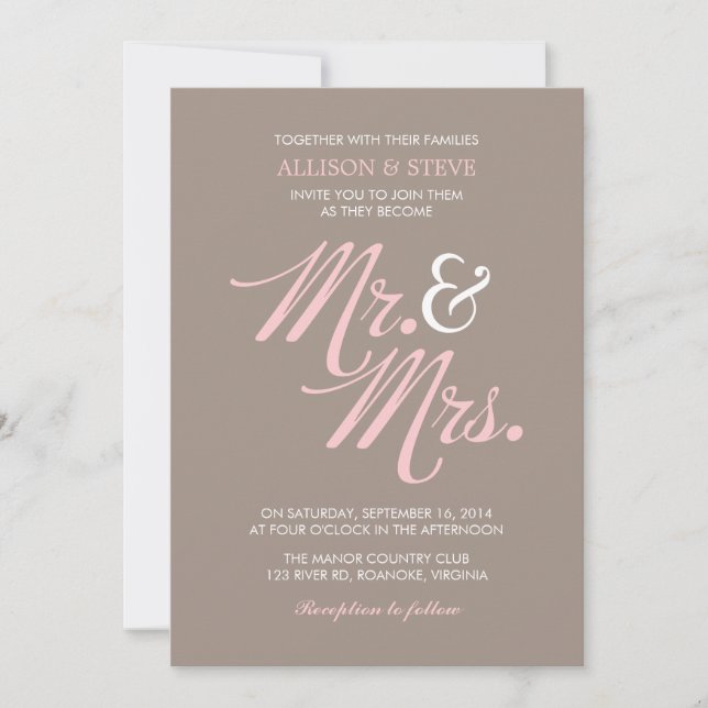Chic Zigzags Pattern Wedding Invitation (Front)