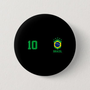 Chica Brazil Flag Brazilian Pride Soccer Jersey No 6 Cm Round Badge