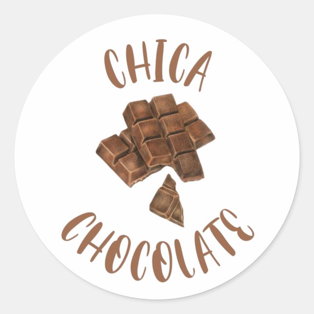 Chica Chocolate The Chocolate Girl Classic Round Sticker (Front)