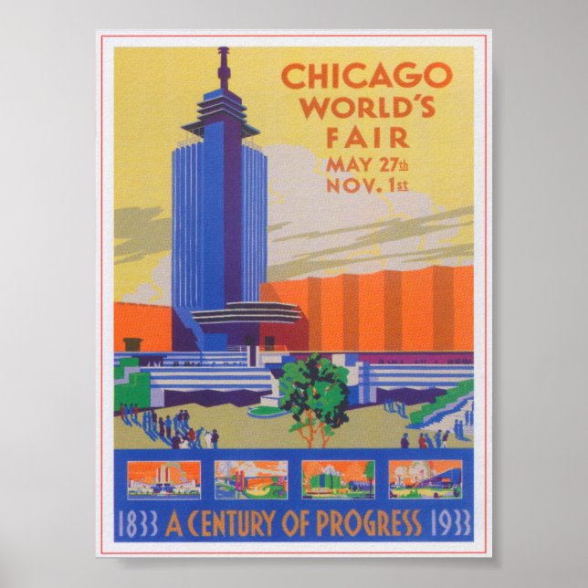 Chicago 1933 World's Fair Vintage Poster (Front)