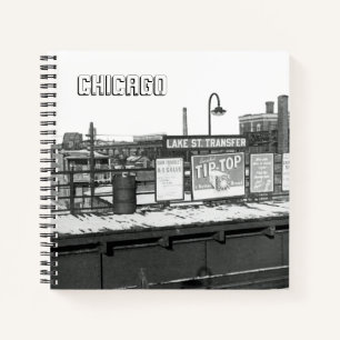 CHICAGO 1950'S LAKE STREET SUBWAY L PLATFORM PHOTO NOTEBOOK