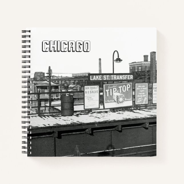 CHICAGO 1950'S LAKE STREET SUBWAY L PLATFORM PHOTO NOTEBOOK (Front)