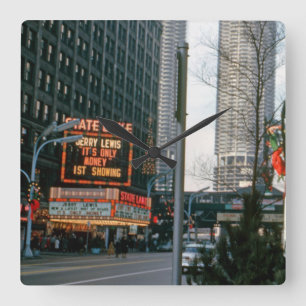 Chicago 1967 State Lake Theatre Jerry Lewis Square Wall Clock