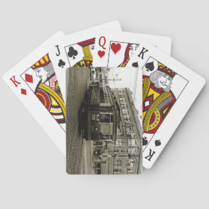 CHICAGO 63RD AND WESTERN 1952 TROLLEY ART SEPIA PLAYING CARDS