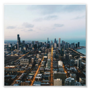 Chicago aerial view photo print