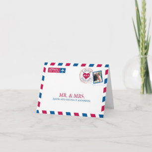 Chicago Airmail Wedding Thank You Card