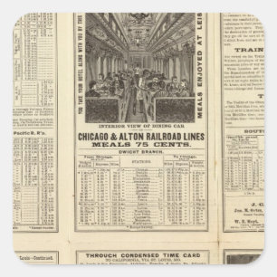 Chicago and Alton Railroad 2 Square Sticker
