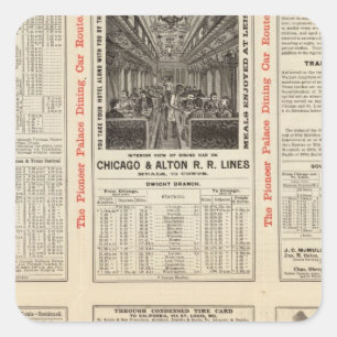 Chicago and Alton Railroad 3 Square Sticker
