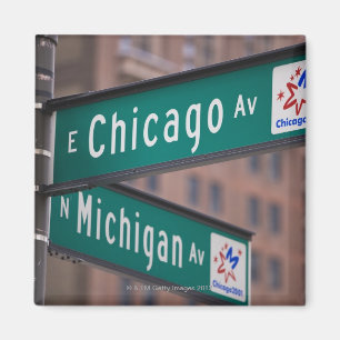 Chicago and Michigan Avenue signposts, Chicago, Magnet