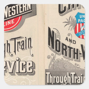 Chicago and North Western Line Square Sticker