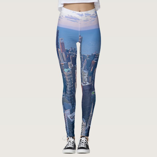 Chicago Architectural Buildings Artwork | Leggings (Front)