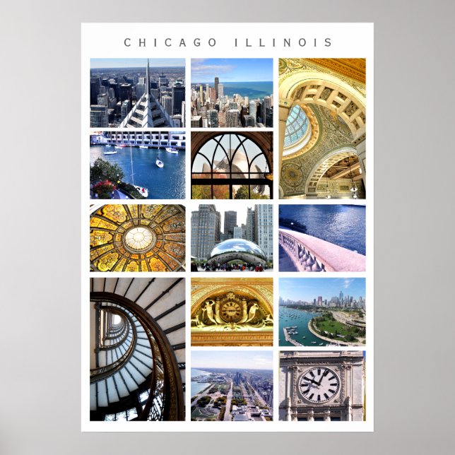 Chicago Architecture - snapshots of Chicago, IL Poster (Front)