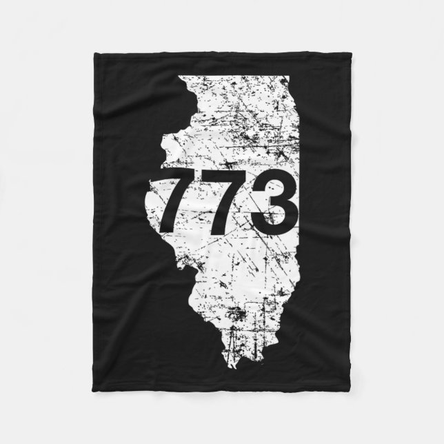 Chicago Area Code 773  Fleece Blanket (Front)