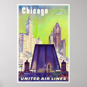 Chicago Art Illinois Travel Poster United Tourism