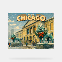 Chicago Art Institute in winter poster