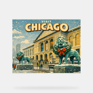 Chicago Art Institute in winter poster