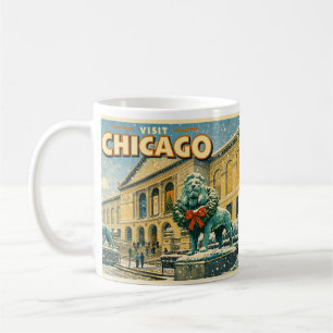 Chicago Art Institute in winter poster Coffee Mug