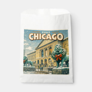 Chicago Art Institute in winter poster Favour Bag