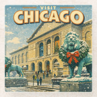 Chicago Art Institute in winter poster