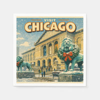Chicago Art Institute in winter poster