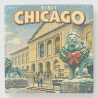Chicago Art Institute in winter poster