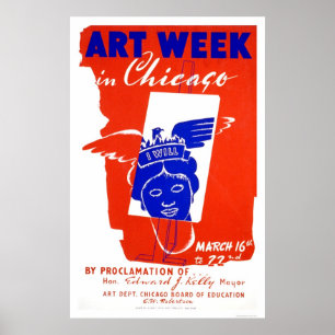 Chicago Art Week 1940 WPA Poster