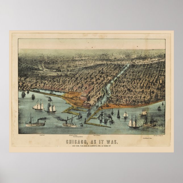 Chicago, As It Was. Before the Great Chicago Fire Poster (Front)