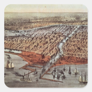 Chicago As it Was, c.1880 Square Sticker